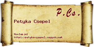 Petyka Csepel névjegykártya